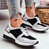 Vipkoala Women's Sports Shoes Fashion New Lace-Up Wedge Female Vulcanized Shoes Tennis Casual Outdoor Platform Comfy Ladies Sneakers