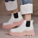 Vipkoala Women Ankle Boots PU Leather Woman Shoes Brand Designer Chelsea Boot Female Platform Slip On Short Boot Lady Fashion Shoe Autumn