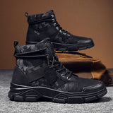 Men's Boots Winter Warm Men Boots Lace Up Camouflage Male Leather Shoes Outdoor Ankle Boot Big Size 39-44 Footwear New