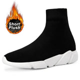 MWY Breathable Couple Socks Shoes Trendy Warm Men's Winter Shoes Male Black Sneakers Lazy Casual Ankle Boots Chaussures Homme Mens Boots Fashion