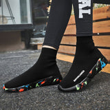 MWY Breathable Couple Socks Shoes Trendy Warm Men's Winter Shoes Male Black Sneakers Lazy Casual Ankle Boots Chaussures Homme Mens Boots Fashion