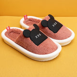 Fashion Women Fluffy Slippers Winter Warm Fleece Home Indoor Shoes Lady Men Soft Cute Cartoon Bear New Arrival Cotton Large Size