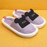 Fashion Women Fluffy Slippers Winter Warm Fleece Home Indoor Shoes Lady Men Soft Cute Cartoon Bear New Arrival Cotton Large Size