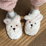 Vipkoala Cute Animal Slipper For Women Girls Fashion Kawaii Fluffy Winter Warm Slippers Woman Cartoon Milk Cow House Slippers Funny Shoes