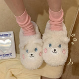 Vipkoala Cute Animal Slipper For Women Girls Fashion Kawaii Fluffy Winter Warm Slippers Woman Cartoon Milk Cow House Slippers Funny Shoes