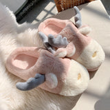 Vipkoala Cute Animal Slipper For Women Girls Fashion Kawaii Fluffy Winter Warm Slippers Woman Cartoon Milk Cow House Slippers Funny Shoes