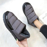 Vipkoala Warm Winter Shoes Women Flats Soft Fur Padded Cotton Shoes Woman Slip On Short Ankle Snow Boots Plus Sizes WFS2024