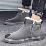 Brand Winter Boots Plush Snow Boots Men Super Warm Outdoor Black Men's Boots Round Toe Slip-On Comfortable Casual Flat Shoes