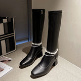 Boots Flat Platform Boots-women Women's Rubber Shoes Rain Sexy Thigh High Heels High Sexy Luxury Designer Round Toe Booties