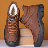 Vipkoala Men Winter Snow Boots Waterproof Leather Sneakers Super Warm Men's Boots Outdoor Male Hiking Boots Work Shoes