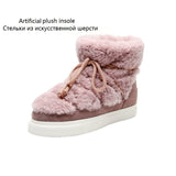 Vipkoala Women Wool Snow Boots Sweet style Winter Flat Ankle Boots for Girls Winter Women Fluffy Shoes Femmes Bottes Chaussure Femme.