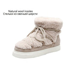 Vipkoala Women Wool Snow Boots Sweet style Winter Flat Ankle Boots for Girls Winter Women Fluffy Shoes Femmes Bottes Chaussure Femme.