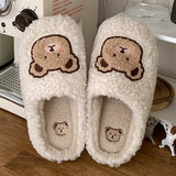 Vipkoala Cute Animal Slipper For Women Girls Fashion Kawaii Fluffy Winter Warm Slippers Woman Cartoon Milk Cow House Slippers Funny Shoes