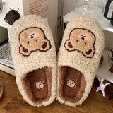 Vipkoala Cute Animal Slipper For Women Girls Fashion Kawaii Fluffy Winter Warm Slippers Woman Cartoon Milk Cow House Slippers Funny Shoes