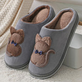 Winter New Cotton Slippers Female Cute Plush Warm Couple Indoor Home Thick-soled Non-slip Cotton Shoes For Men