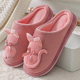 Winter New Cotton Slippers Female Cute Plush Warm Couple Indoor Home Thick-soled Non-slip Cotton Shoes For Men