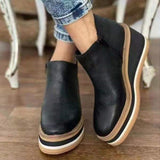 Vipkoala Women Shoes Autumn Black Rome Platform Boots Women Zipper Wedge Booties Size 43 Heeled Flat Ankle Boots Botas De Mujer Casual Classy Outfits