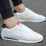 Vipkoala White Leather Sneakers Boys Sport Vulcanized Shoes Men Comforthable Spring Sneakers Mens Casual Shoes Fashion School Tennis