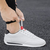 Vipkoala White Leather Sneakers Boys Sport Vulcanized Shoes Men Comforthable Spring Sneakers Mens Casual Shoes Fashion School Tennis