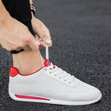 Vipkoala White Leather Sneakers Boys Sport Vulcanized Shoes Men Comforthable Spring Sneakers Mens Casual Shoes Fashion School Tennis