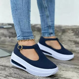 Vipkoala Women Shoes Platform Casual Shoes Women's Round Toe Loafers Women Buckle Wedge Shoes Woman Vulcanize Shoes Zapatos De Mujer