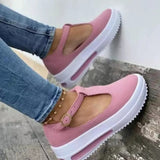 Vipkoala Women Shoes Platform Casual Shoes Women's Round Toe Loafers Women Buckle Wedge Shoes Woman Vulcanize Shoes Zapatos De Mujer