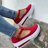 Vipkoala Women Shoes Platform Casual Shoes Women's Round Toe Loafers Women Buckle Wedge Shoes Woman Vulcanize Shoes Zapatos De Mujer