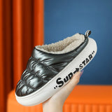 New Winter Cotton Slippers Warm Men's Waterproof Non-slip Plush Women's Shoes Indoor Outdoor Household Couple Slippers
