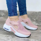 Vipkoala Women Vulcanized Shoes Fashion Sneakers Platform Solid Color Flats Women Shoes Casual Breathable Wedges Ladies Walking Sneakers