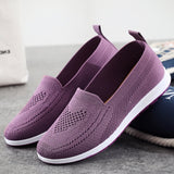 Vipkoala Spring and autumn elderly women's shoes casual shoes non slip soft soled cloth shoes comfortable fashion single shoes woven casu