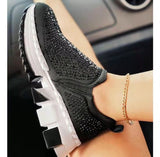 Casual Rhinestone Women Chaussures Fashion Big Size Ladies Sports Running Zapatos De Mujer Crystal Female Shoes 35-43