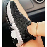 Casual Rhinestone Women Chaussures Fashion Big Size Ladies Sports Running Zapatos De Mujer Crystal Female Shoes 35-43