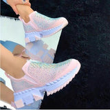 Casual Rhinestone Women Chaussures Fashion Big Size Ladies Sports Running Zapatos De Mujer Crystal Female Shoes 35-43