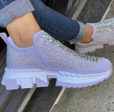 Casual Rhinestone Women Chaussures Fashion Big Size Ladies Sports Running Zapatos De Mujer Crystal Female Shoes 35-43