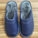 New Arrival Runway Shoes Men Leather Home Slippers Unisex Flat Round Toe Wear Resitant Fashion Shoes Man Slippers House