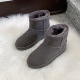 Vipkoala New Winter Plus Velvet PU Waterproof Mid-Tube Snow Boots Thickened Warm Women's Boots 35-40 Flat-Heeled Cotton Shoes