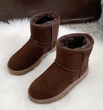 Vipkoala New Winter Plus Velvet PU Waterproof Mid-Tube Snow Boots Thickened Warm Women's Boots 35-40 Flat-Heeled Cotton Shoes