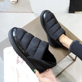 Vipkoala Warm Winter Shoes Women Flats Soft Fur Padded Cotton Shoes Woman Slip On Short Ankle Snow Boots Plus Sizes WFS2024