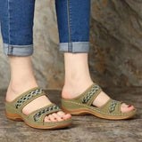 Vipkoala Women Casual Sandals Comfortable Soft Slippers Embroider   Flower Colorful Ethnic Flat Platform Open Toe Outdoor Beach Shoes