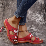 Vipkoala Women Casual Sandals Comfortable Soft Slippers Embroider   Flower Colorful Ethnic Flat Platform Open Toe Outdoor Beach Shoes