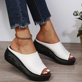 Vipkoala Ladies Leather Sole Slippers Women Sexy High Heel Mules Clogs Black Peep Toe Platform Mules Emal Slip on Sandals Shoes